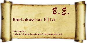 Bartakovics Ella névjegykártya